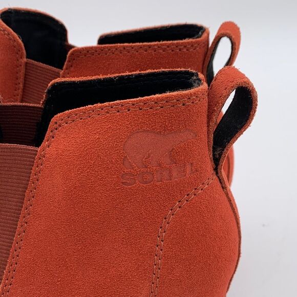 Sorel Joan of Arc burnt orange suede Wedge Ankle Boots Womens size 9 NWOT - Picture 6 of 14